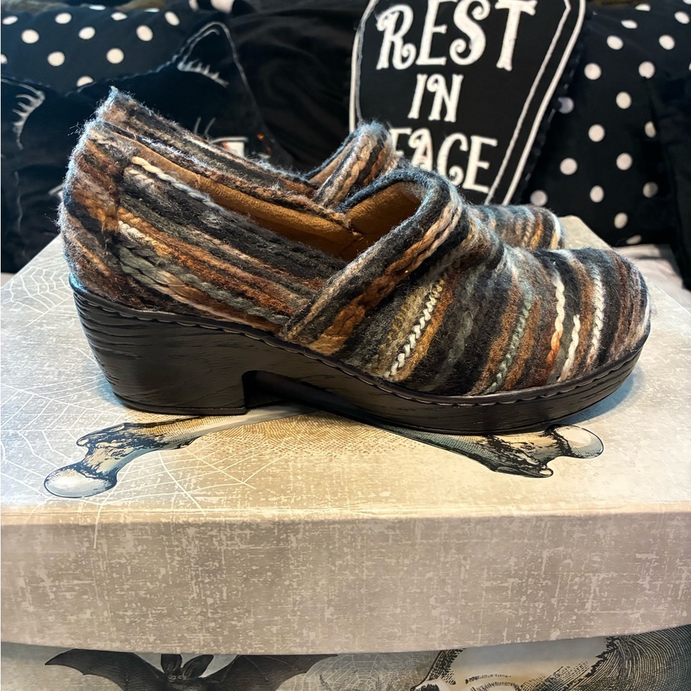 b.o.c. Clog Bohemian Slip On With Rubber Sole, Cushion Inside Brown Multi 8.5M - Picture 4 of 11